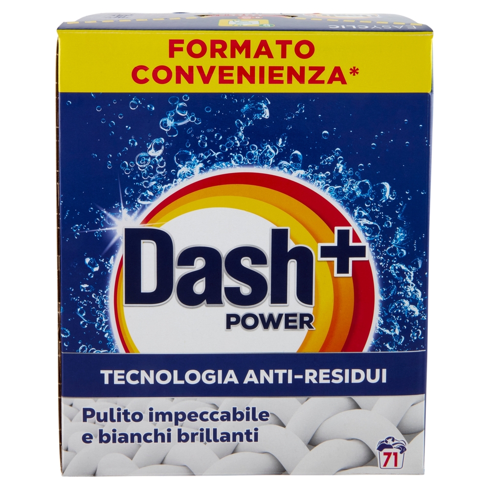 Dash Power Detersivo Lavatrice in Polvere, Tecnologia Anti-Residui, 71 Lavaggi 3550 g